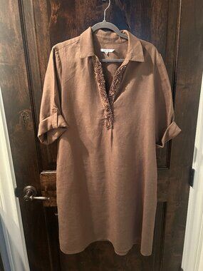 Chico's coffee colored linen dress - 2